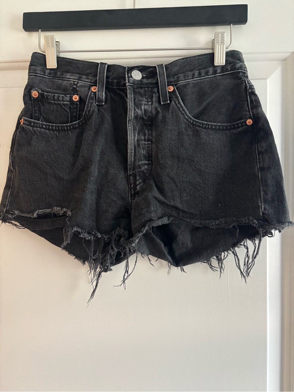 Levi's‎ Black Distressed Cutoff Jean Shorts